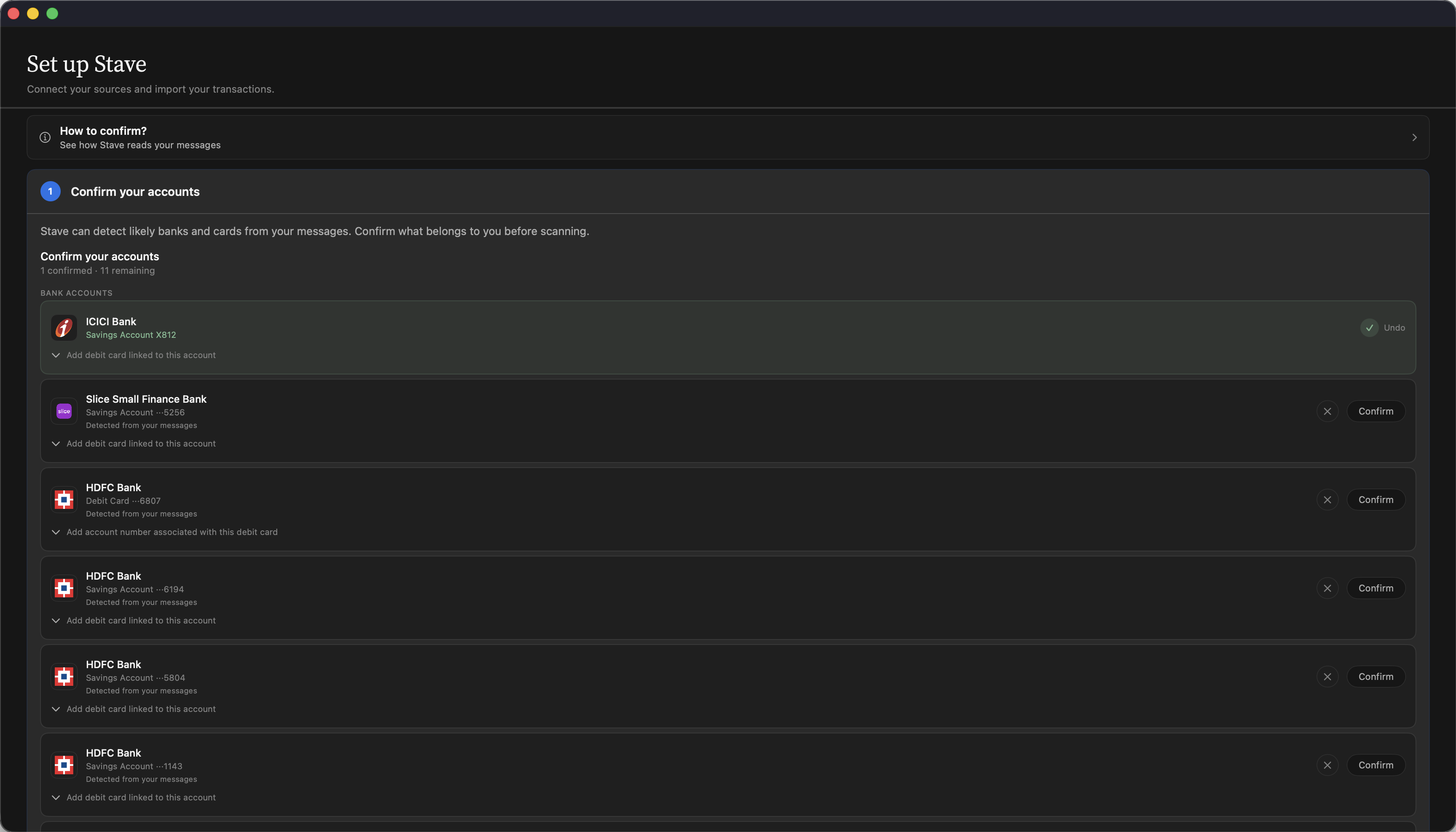 Stave Setup Dark Mode
